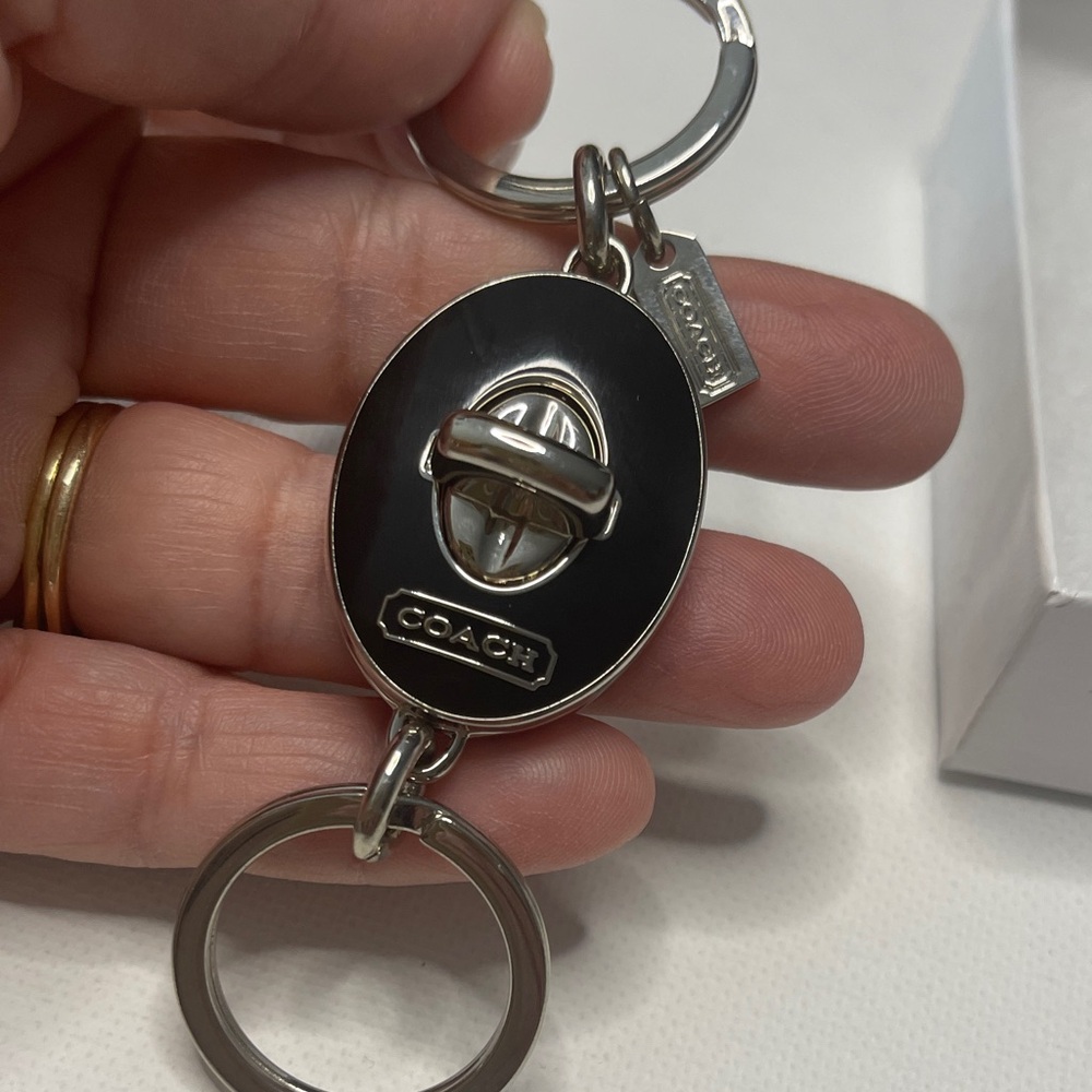 Coach Valet Black and Silver Keychain - Picture 2 of 7